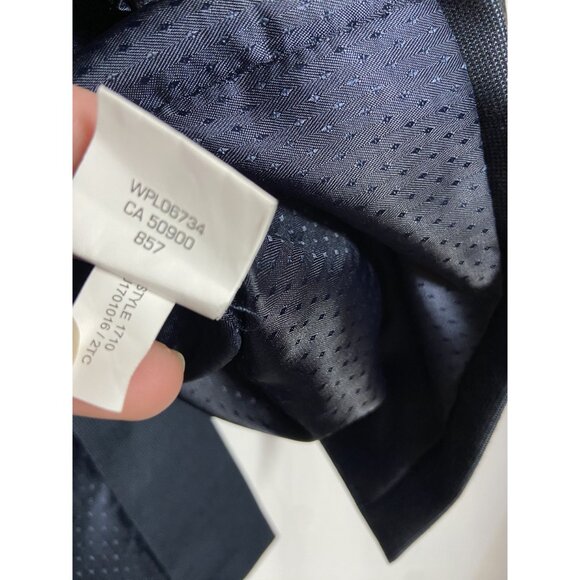 Van Heusen Traveler Mens Blazer Jacket 42L Navy Blue Two-Button Suit Coat - Picture 13 of 16